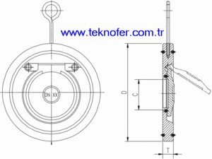 Swing Cek Vana CHE-1010 teknik cizimi.
